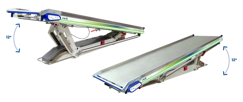 electromechanical-stretcher-support-r-3l-xp-shown-in-trendelenburg-and-reverse-trendelenburg-positions-with-a-12-degree-tilt-in-both-directions